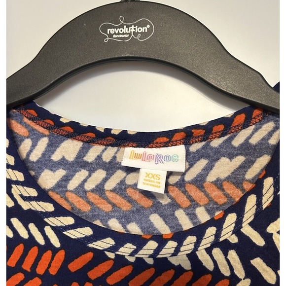 LulaRoe‎ Carly Swing Dress Orange Black Cream Graphic XXS - Picture 3 of 3